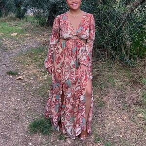 Elegant Paisley Maxi Dress